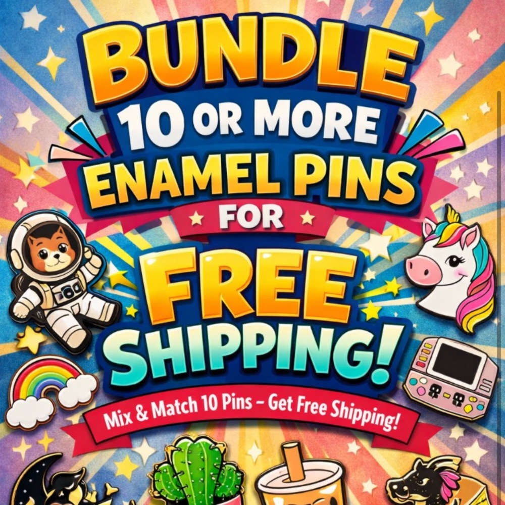 Colorful Enamel Pin Bundle - Free Shipping